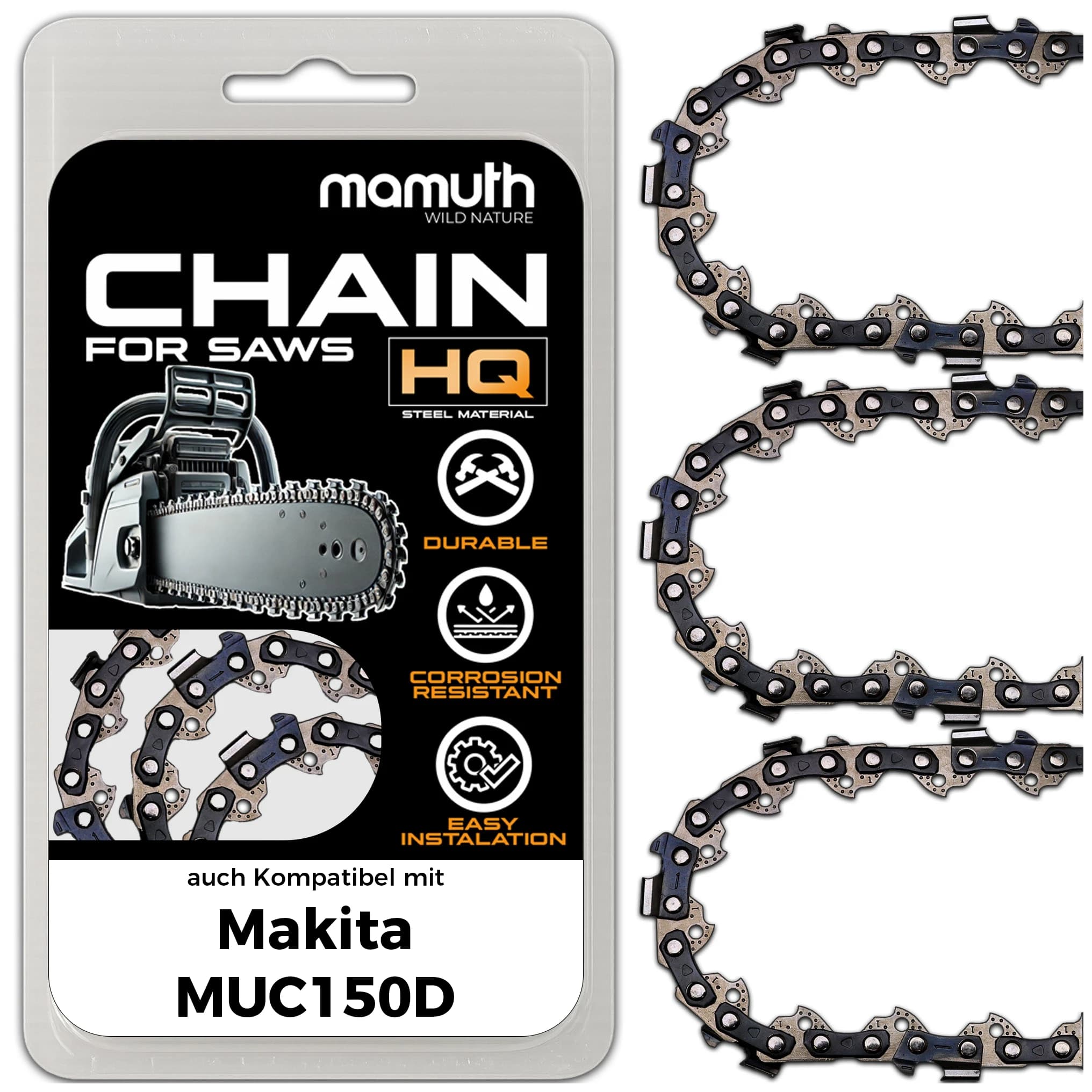 3x Chaîne de scie 15cm 1,1mm 0,325" 32 TG pour Makita MUC150D