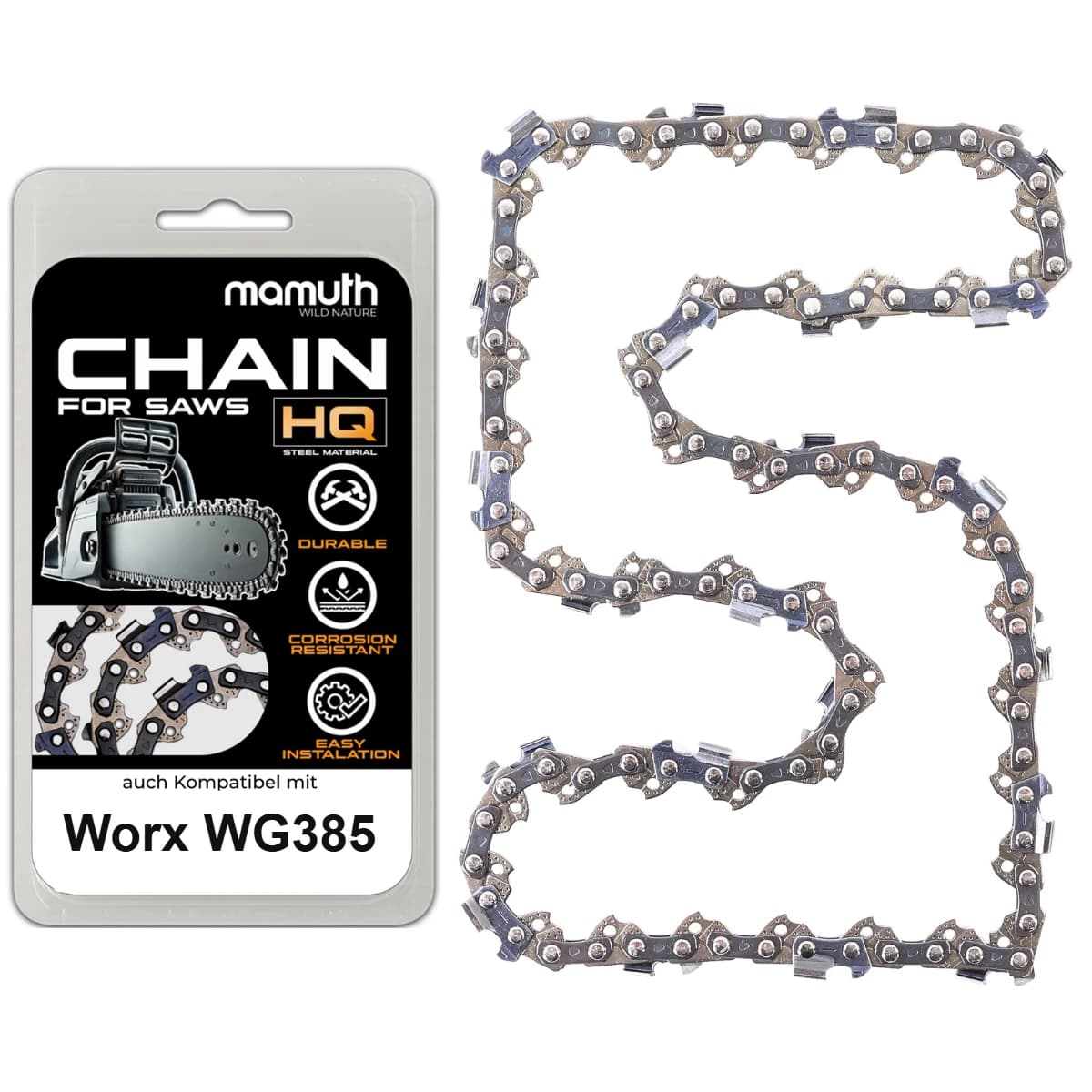 Chaîne de tronçonneuse 40cm 1,1mm 3/8" 56TG pour Worx WG385
