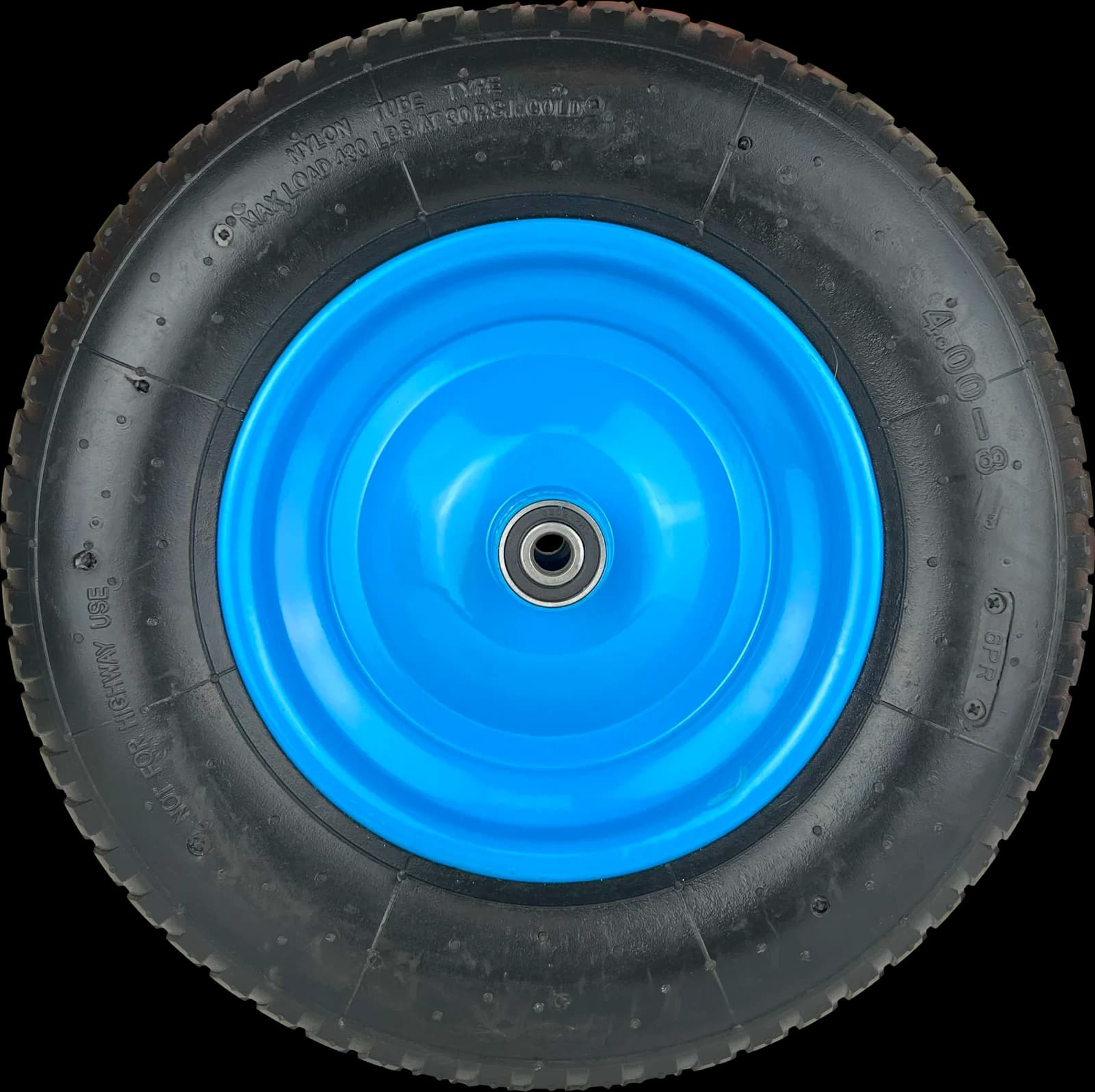 Roue de brouette Ø 390mm x 90mm, roue de remplacement + axe Ø12mm x 160mm GONFLÉE Mamuth
