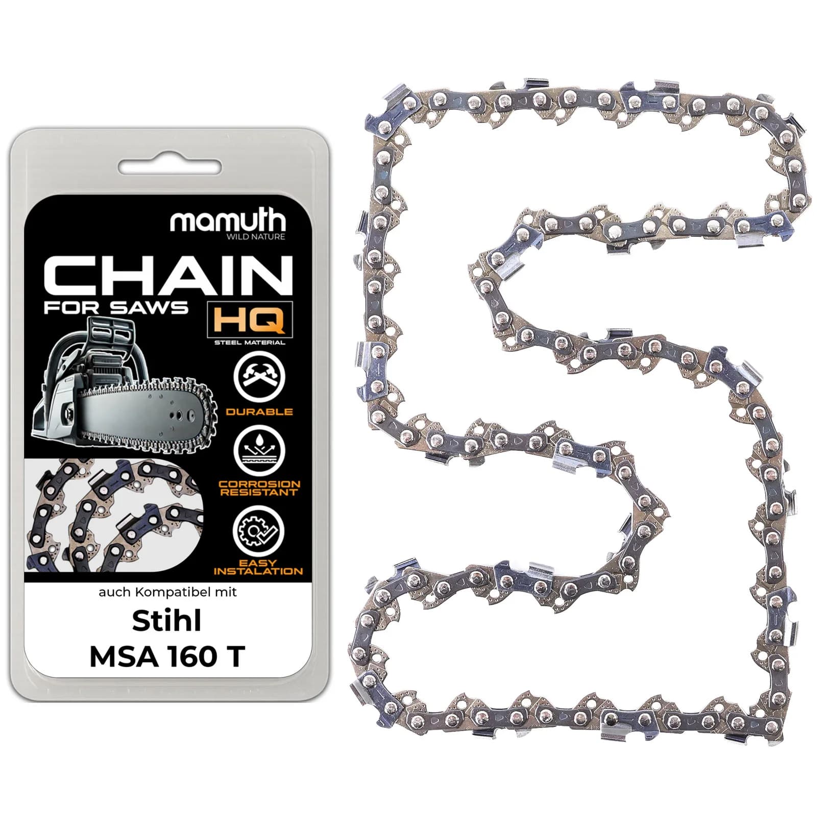 Chaîne de tronçonneuse 25cm 1,3mm 1/4" 60 TG pour Stihl MSA 160 T