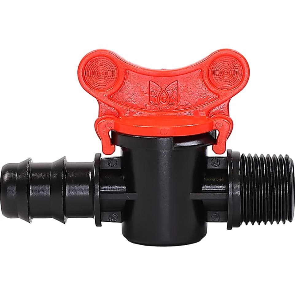 Vanne à sphère 16mm 1/2" Filetage extérieur Robinet d'arrêt Connecteur Tuyau goutte-à-goutte 10x