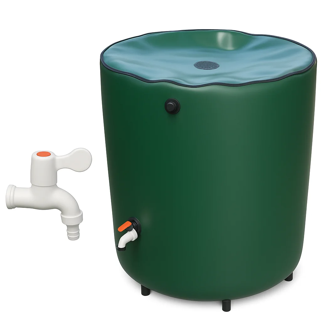 Récupérateur d'eau 380L Pliante avec robinet 1/2" pour citerne de pluie