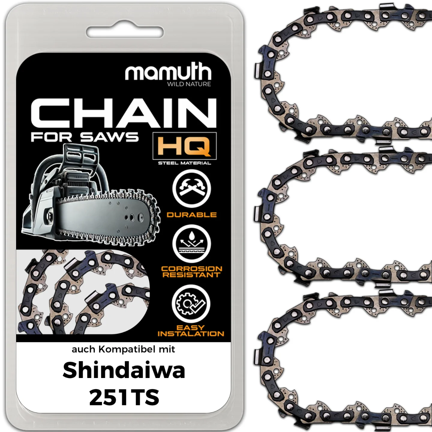 3x Chaîne de scie de 35cm 1,1mm 0,325" 59 TG pour Shindaiwa 251TS