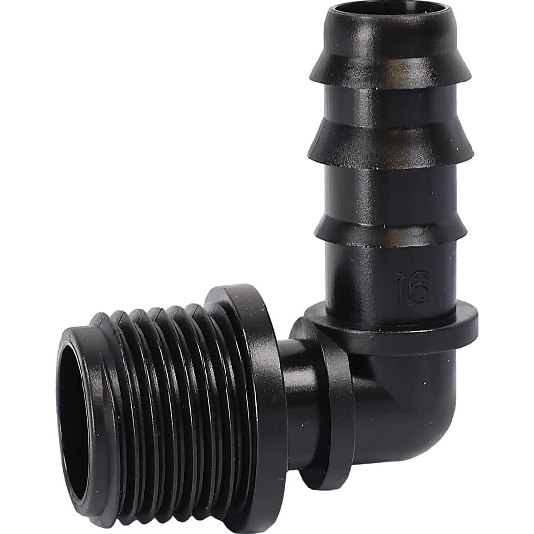 Coude pour tuyau d'égouttage Conduites d'eau 16mm avec 1/2" filetage mâle x10