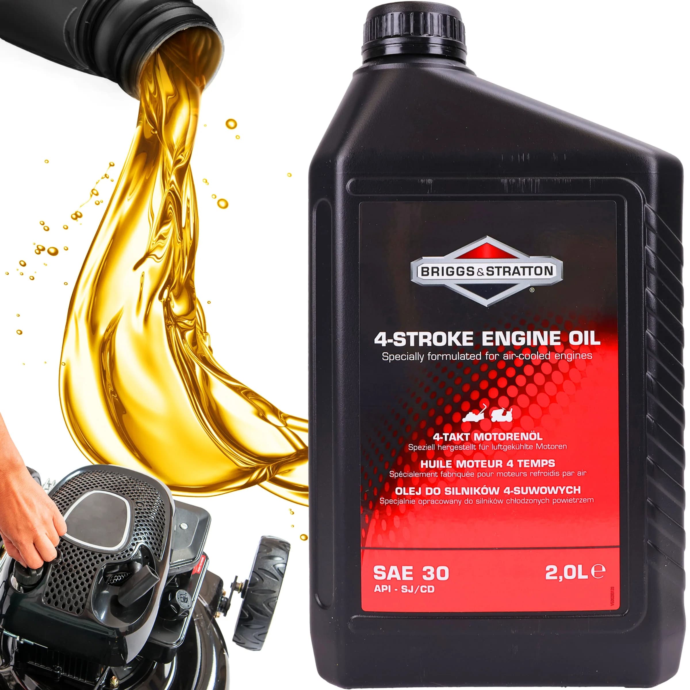 Huile moteur pour tondeuse à gazon BRIGGS&STRATTON SAE30 2L moteur 4 temps minéral